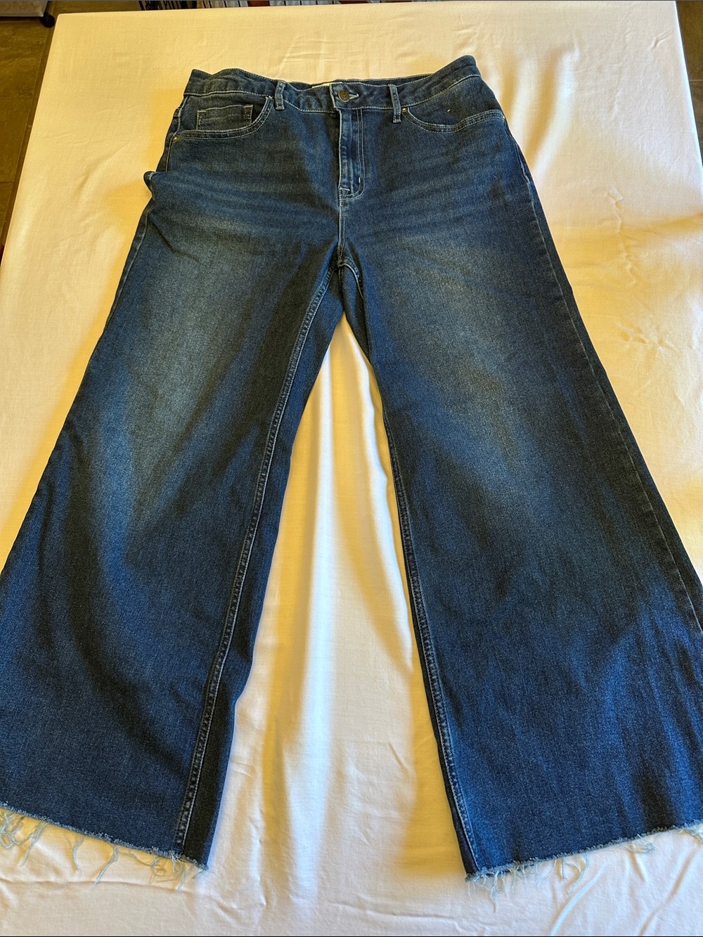 Vigoss Dark Blue Wide-Leg Flare Jeans